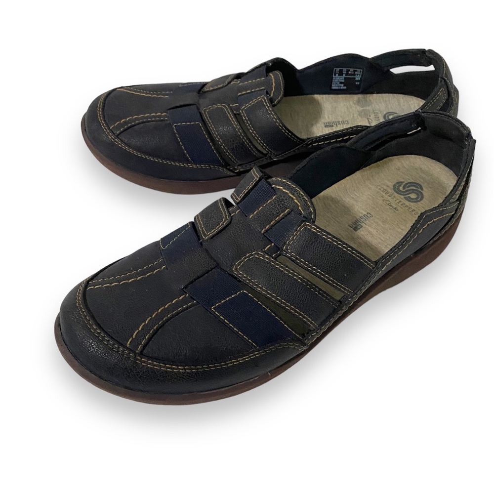 CLARKS Cloudsteppers Sillian Stork Blue Slip On Women’s  Shoes Sz 10